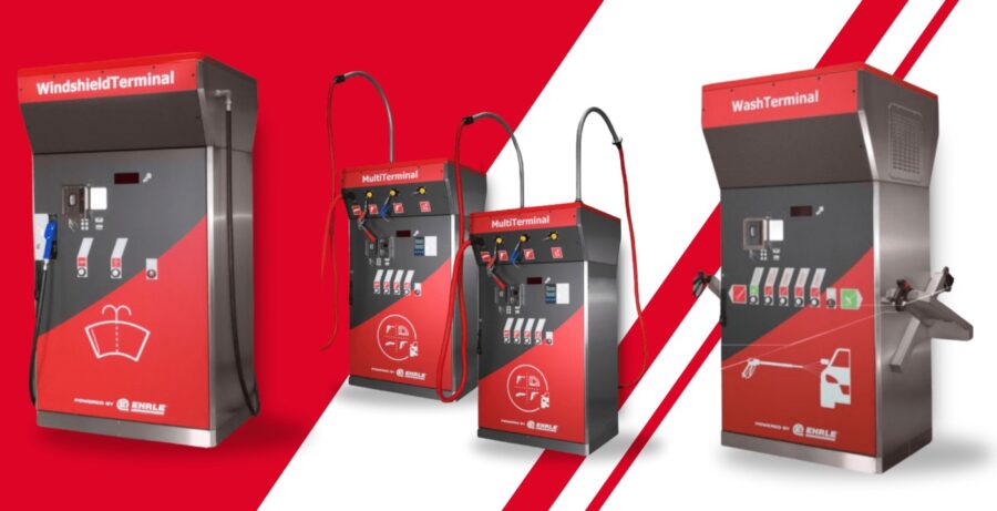 MultiTerminal EHRLE umożliwia klientom komfortowe i dokładne czyszczenie i pielęgnację wnętrza pojazdów oraz daje możliwość uzupełnienia powietrza w kołach.
