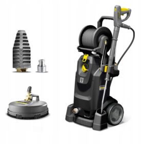 HD 7/16 MX Plus+FR w eleganckim czarnym kolorze. Wysoka wydajność (700 l/h przy ciśnieniu roboczym 160 bar) oraz praktyczny bęben na wąż to cechy, które sprawiają, że HD 7/16-4 MX doskonale sprawdza się w codziennej pracy