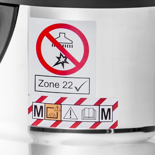 Odkurzacz NT 75/1 Me Ec M Z22 certyfikowany zgodnie z dyrektywą ATEX 2014/34/UE nadaje się do użytku w obszarach zagrożonych wybuchem Strefa 22.